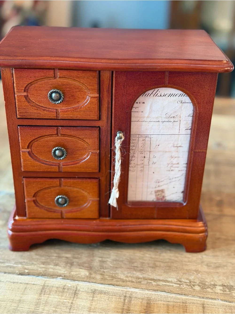 Vintage Wooden 3 Drawer Jewelry Box. Classic | Heritage | Heirloom | Keepsake